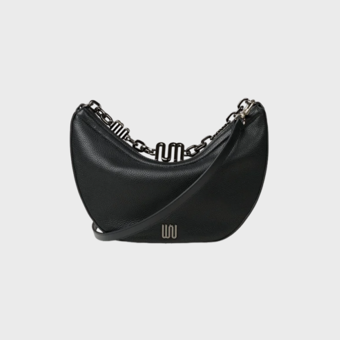 Phoenix Noir chain bag in matte grain leather