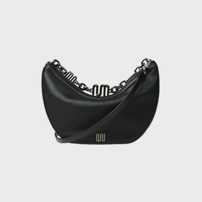 Phoenix Noir chain bag in matte grain leather