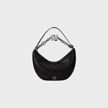 Phoenix Noir chain bag in matte grain leather