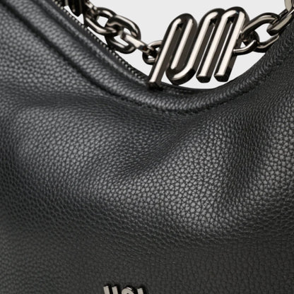Phoenix Noir chain bag in matte grain leather