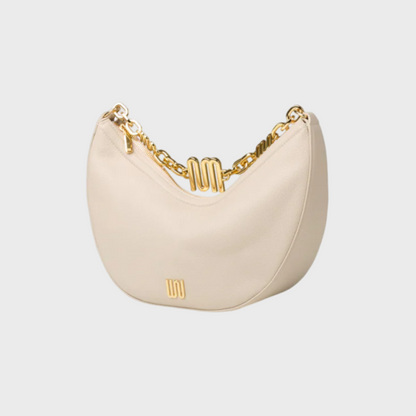 Phoenix Nougat chain bag in matte grain leather
