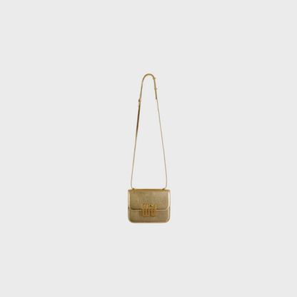 Pyrite Golden crossbody in radiant medium-grain leather