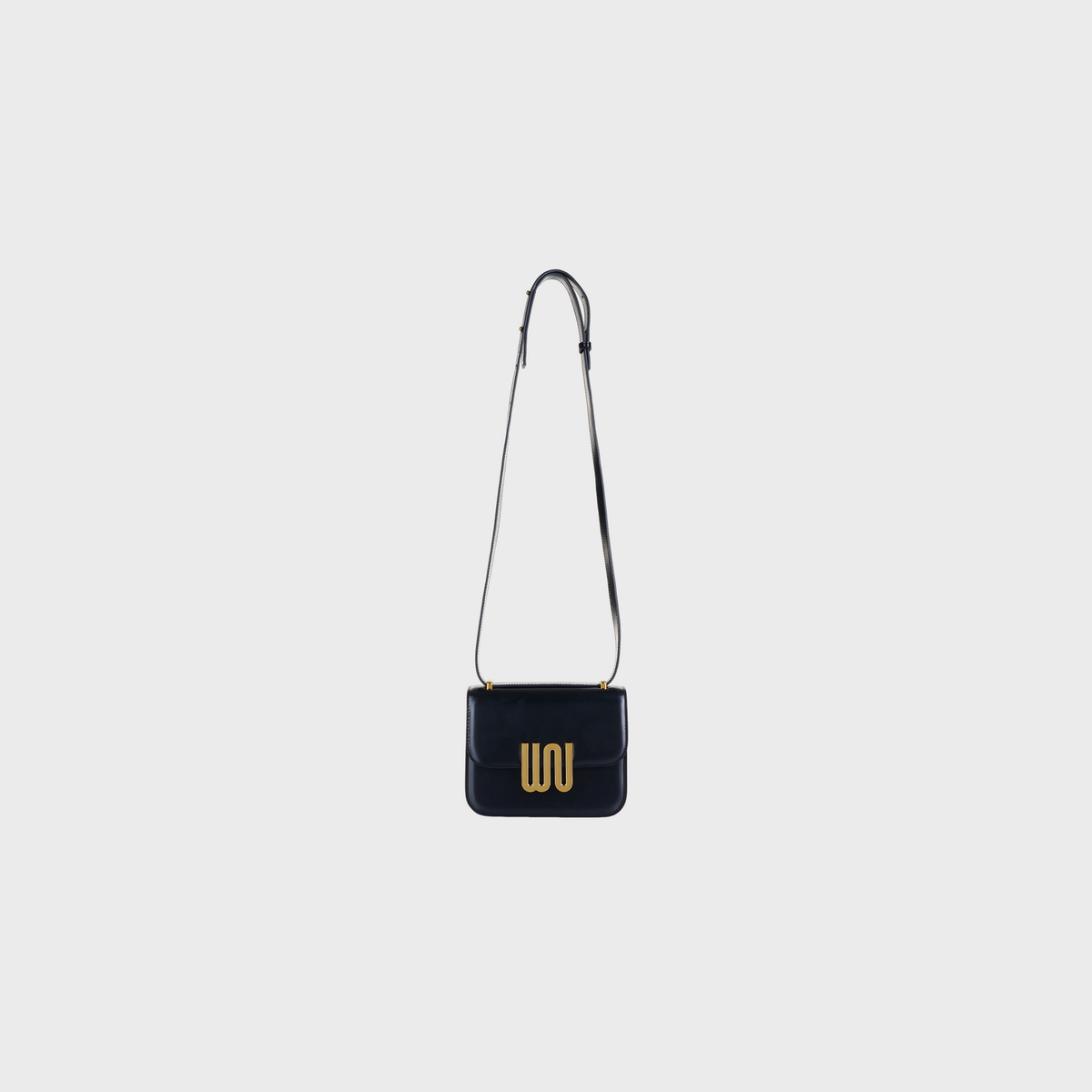 Pyrite Noir black European calf leather crossbody bag
