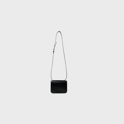 Pyrite Noir Studded shoulder bag in black leather