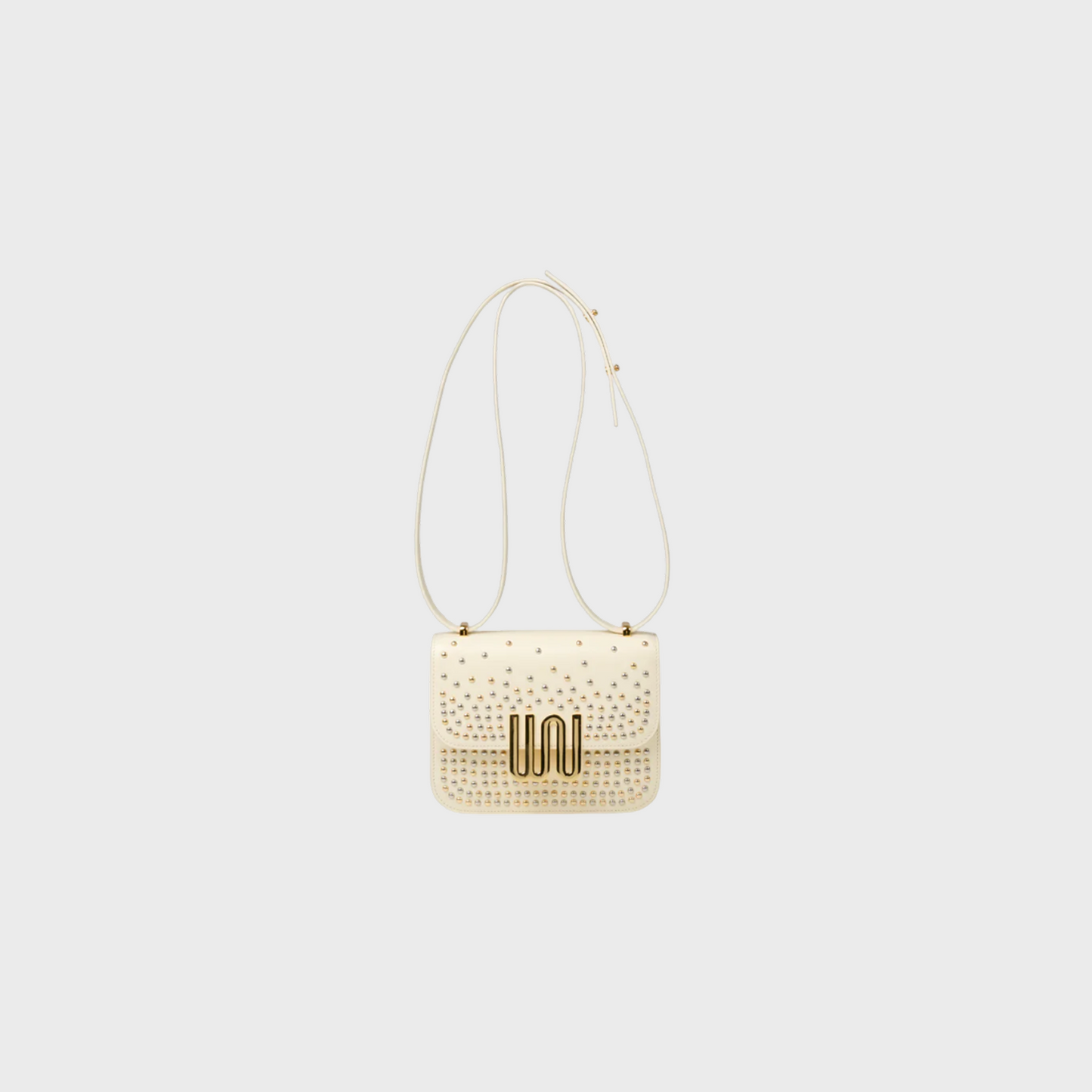 Pyrite Nougat studded mini bag in Togo leather