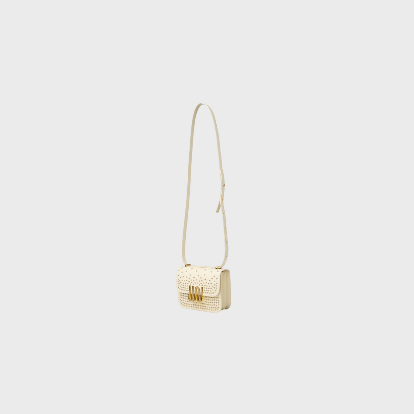 Pyrite Nougat studded mini bag in Togo leather