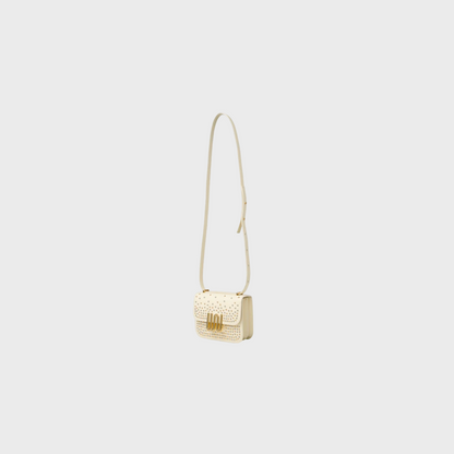 Pyrite Nougat studded mini bag in Togo leather