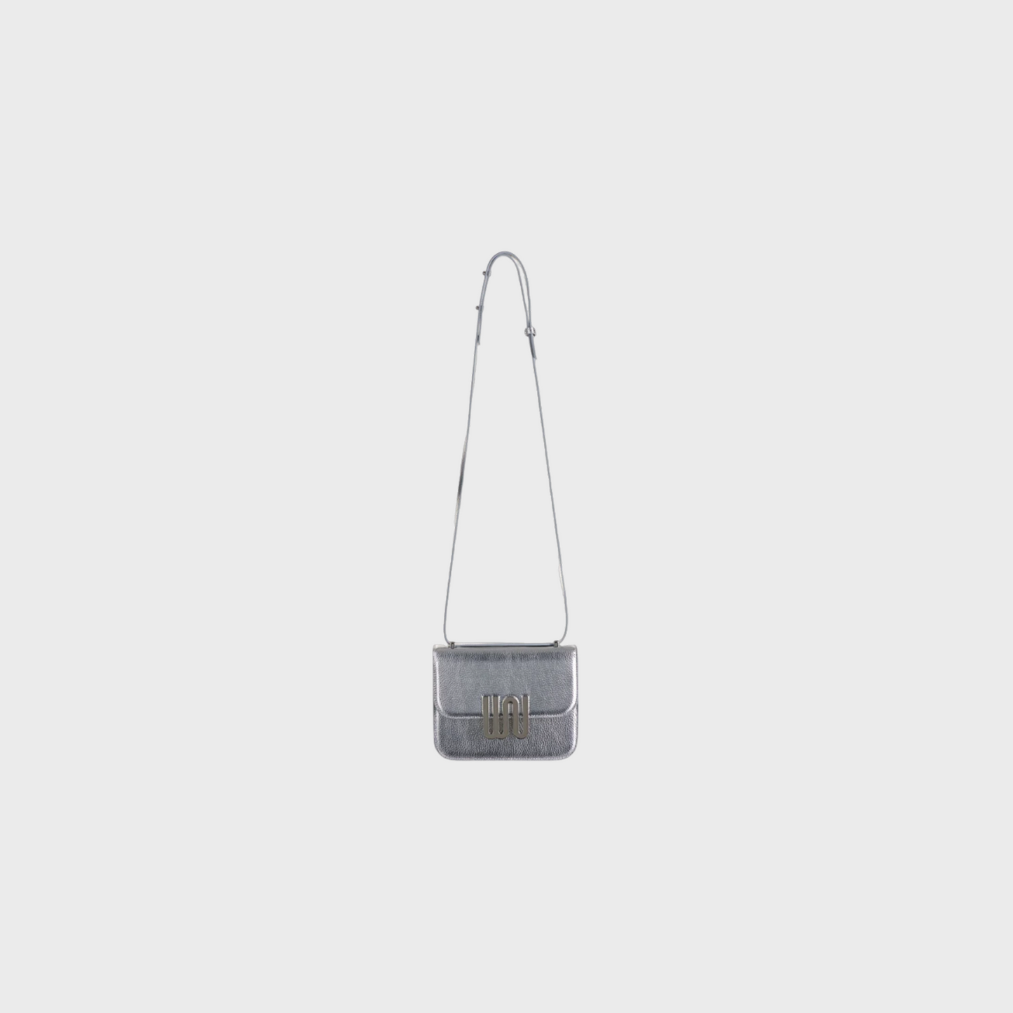 Pyrite Sleek Silver crossbody in radiant medium-grain leather