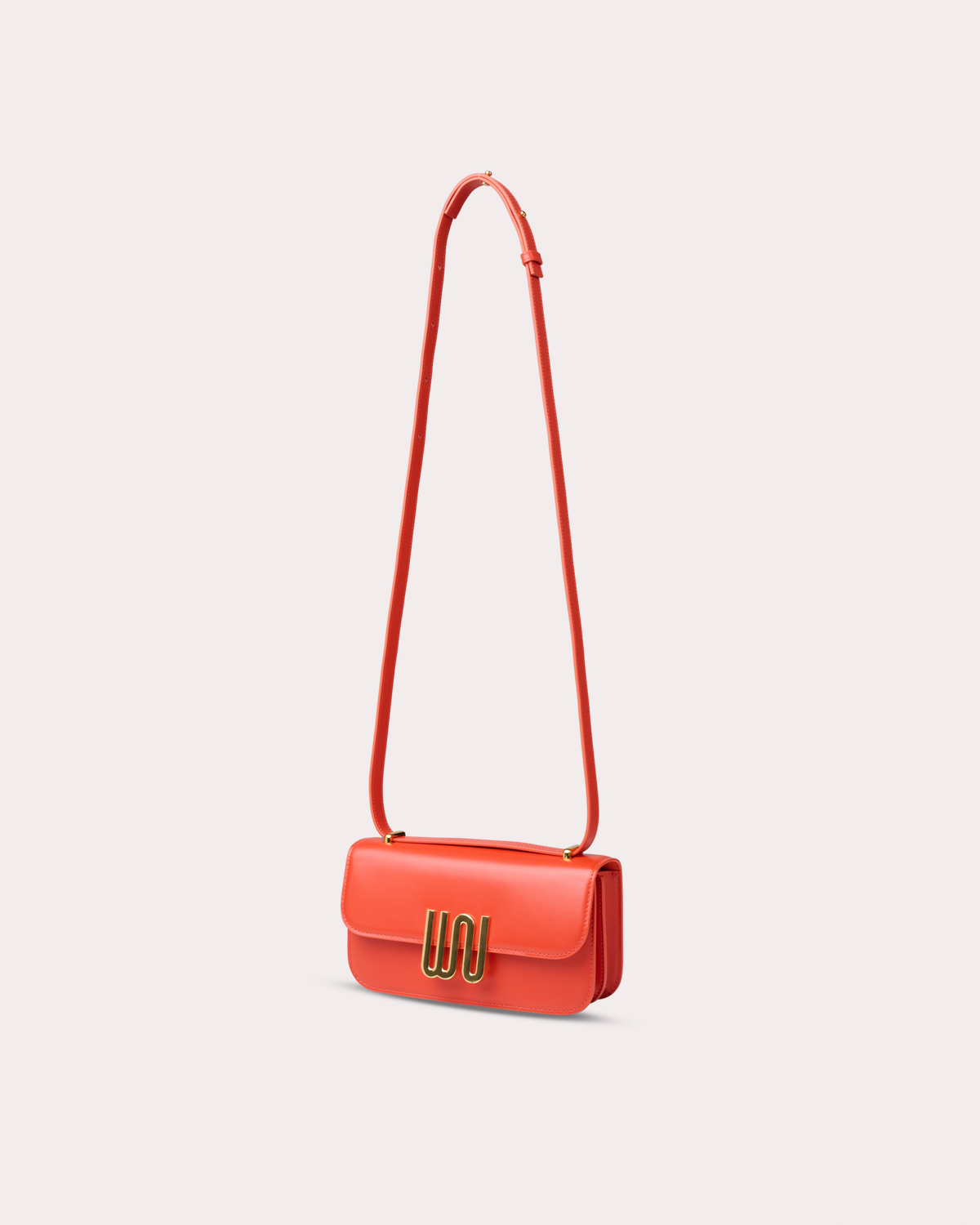 Selenite Neon Flare shoulder bag in coral leather