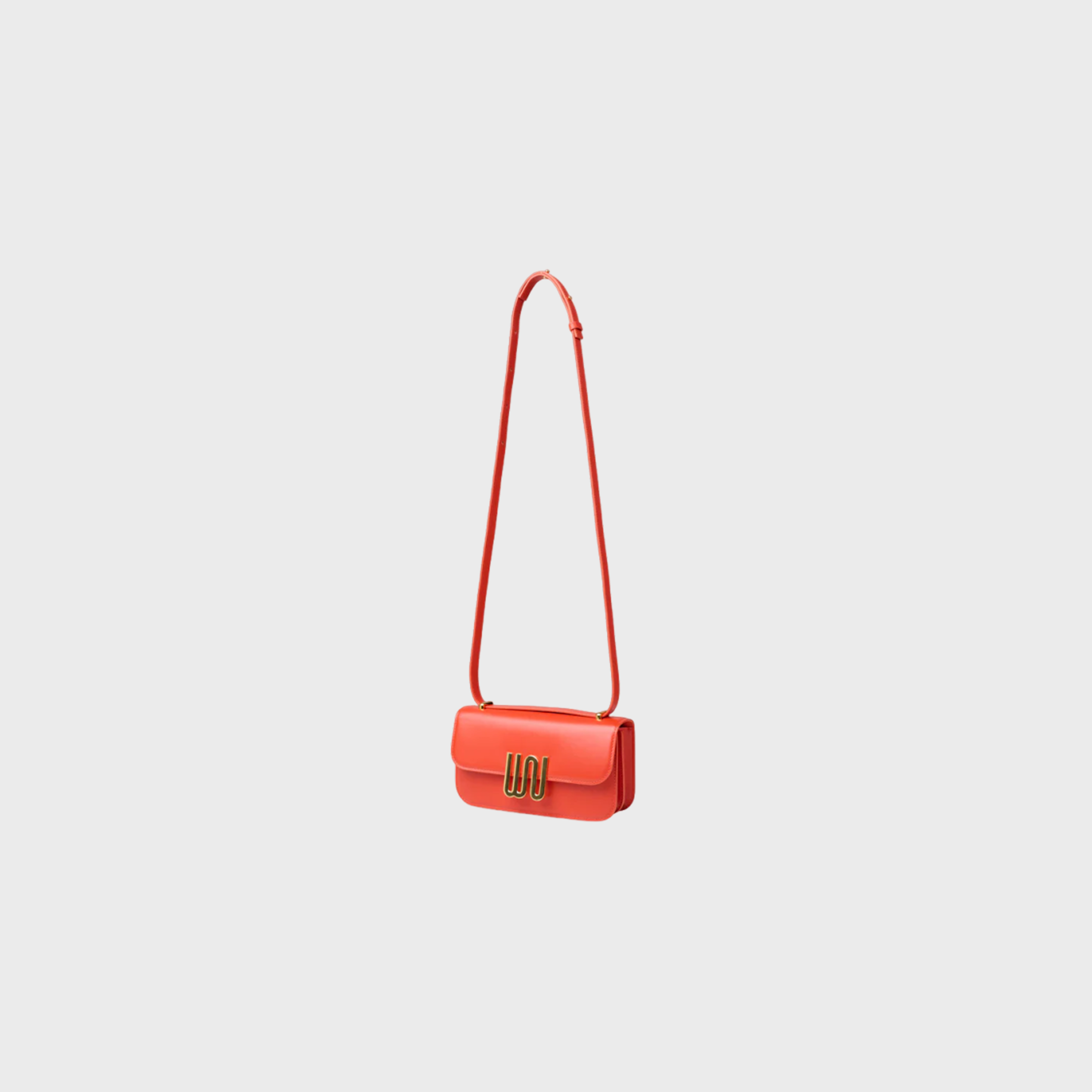 Selenite Neon Flare shoulder bag in coral leather