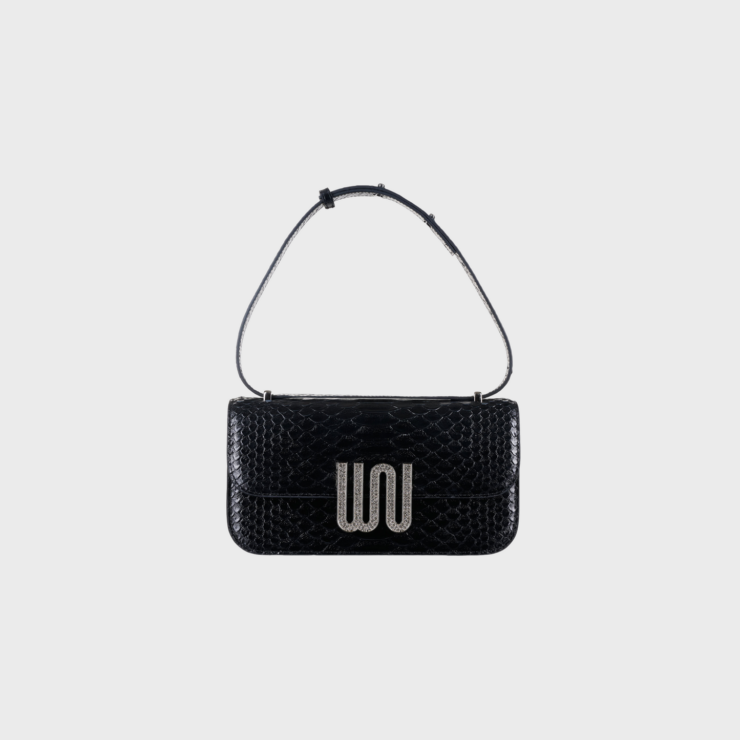 Selenite Noir bag in Togo leather with snake detail