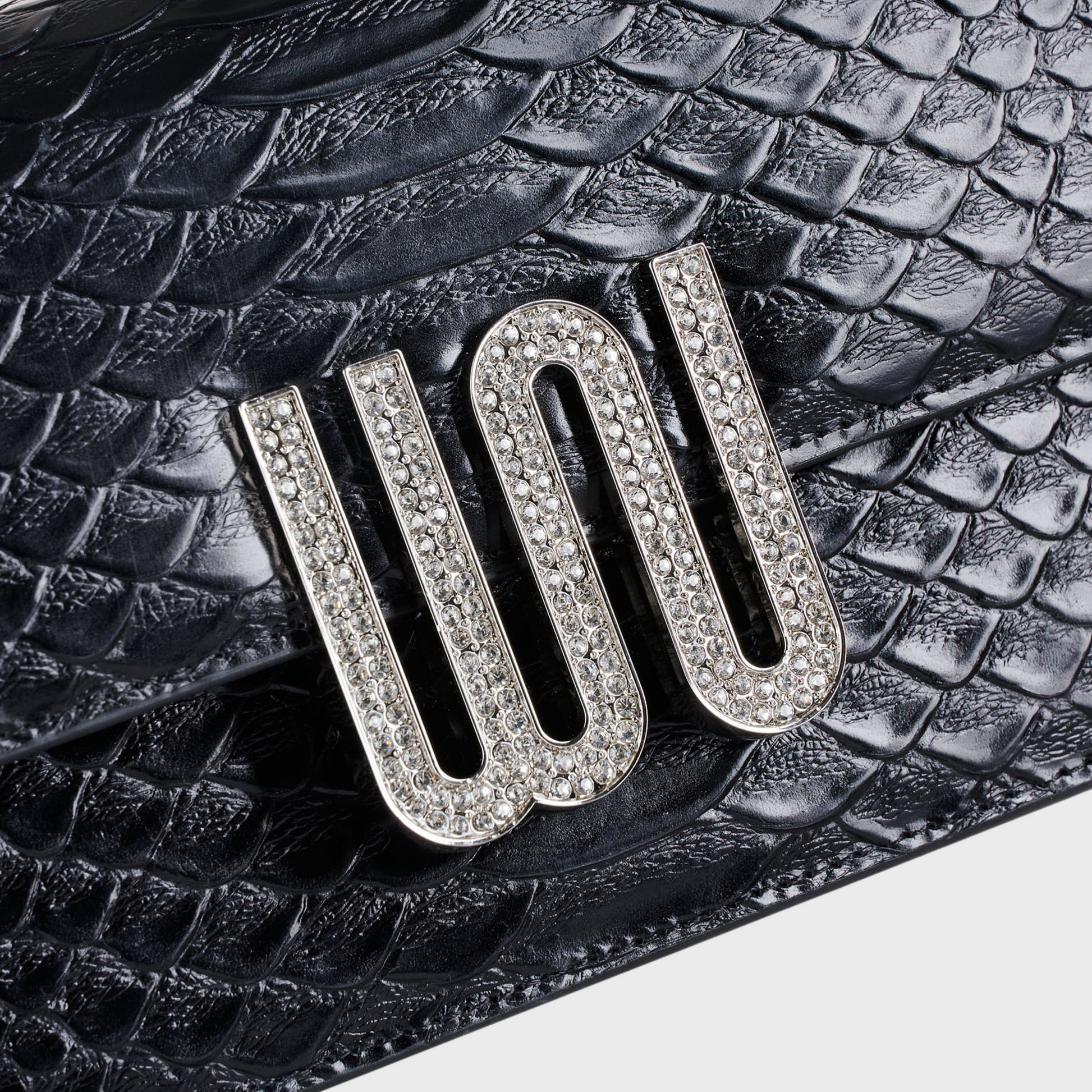 Selenite Noir bag in Togo leather with snake detail