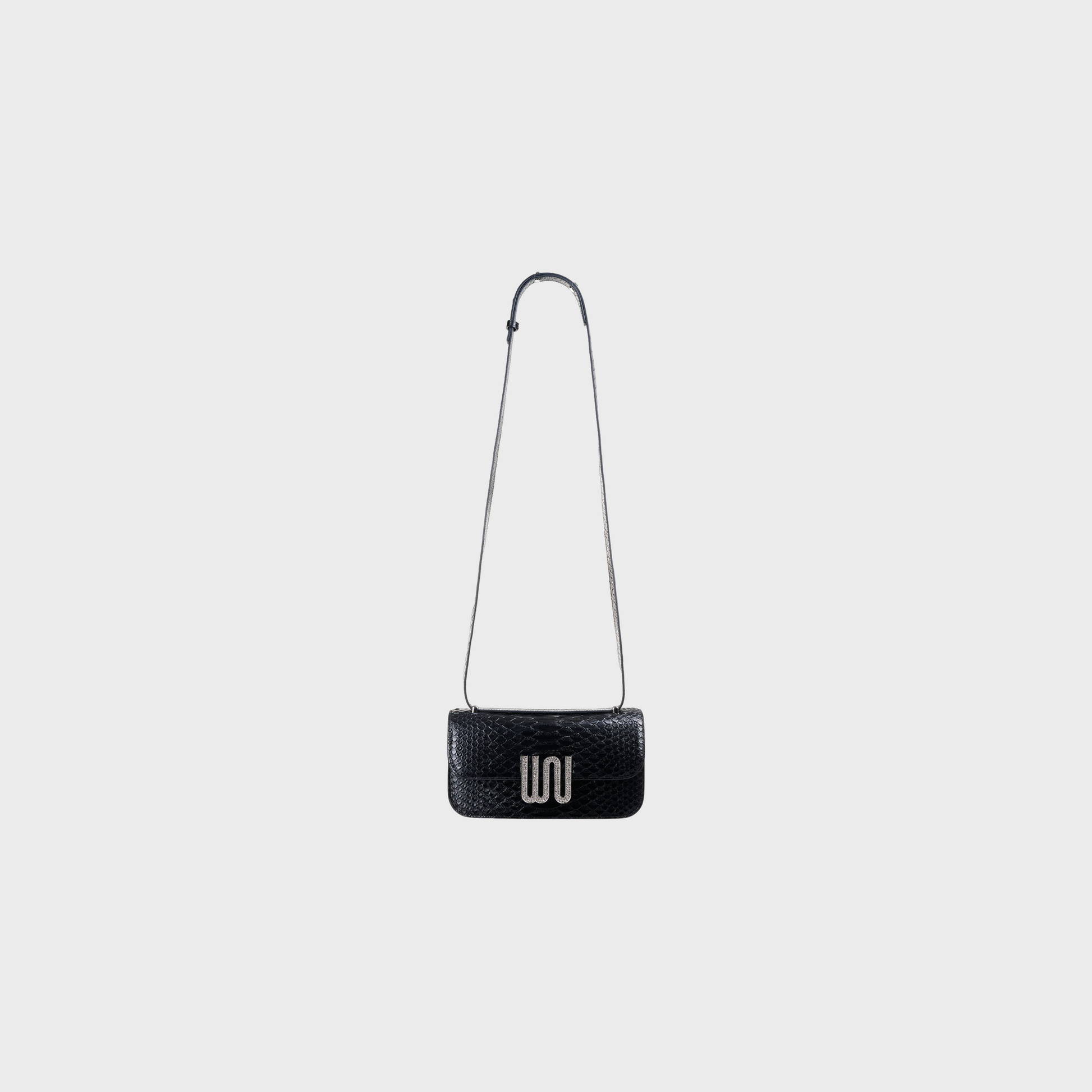 Selenite Noir bag in Togo leather with snake detail