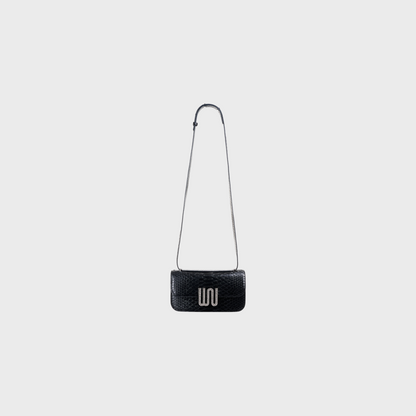 Selenite Noir bag in Togo leather with snake detail