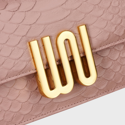 Selenite Velvet shoulder bag in blush velvet leather