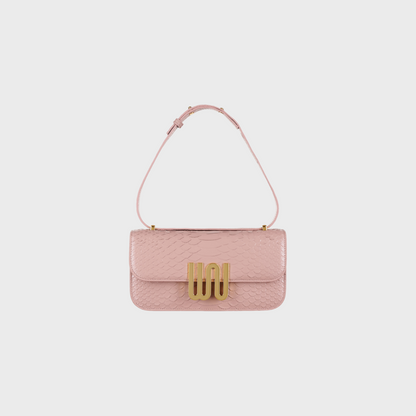 Selenite Velvet shoulder bag in blush velvet leather