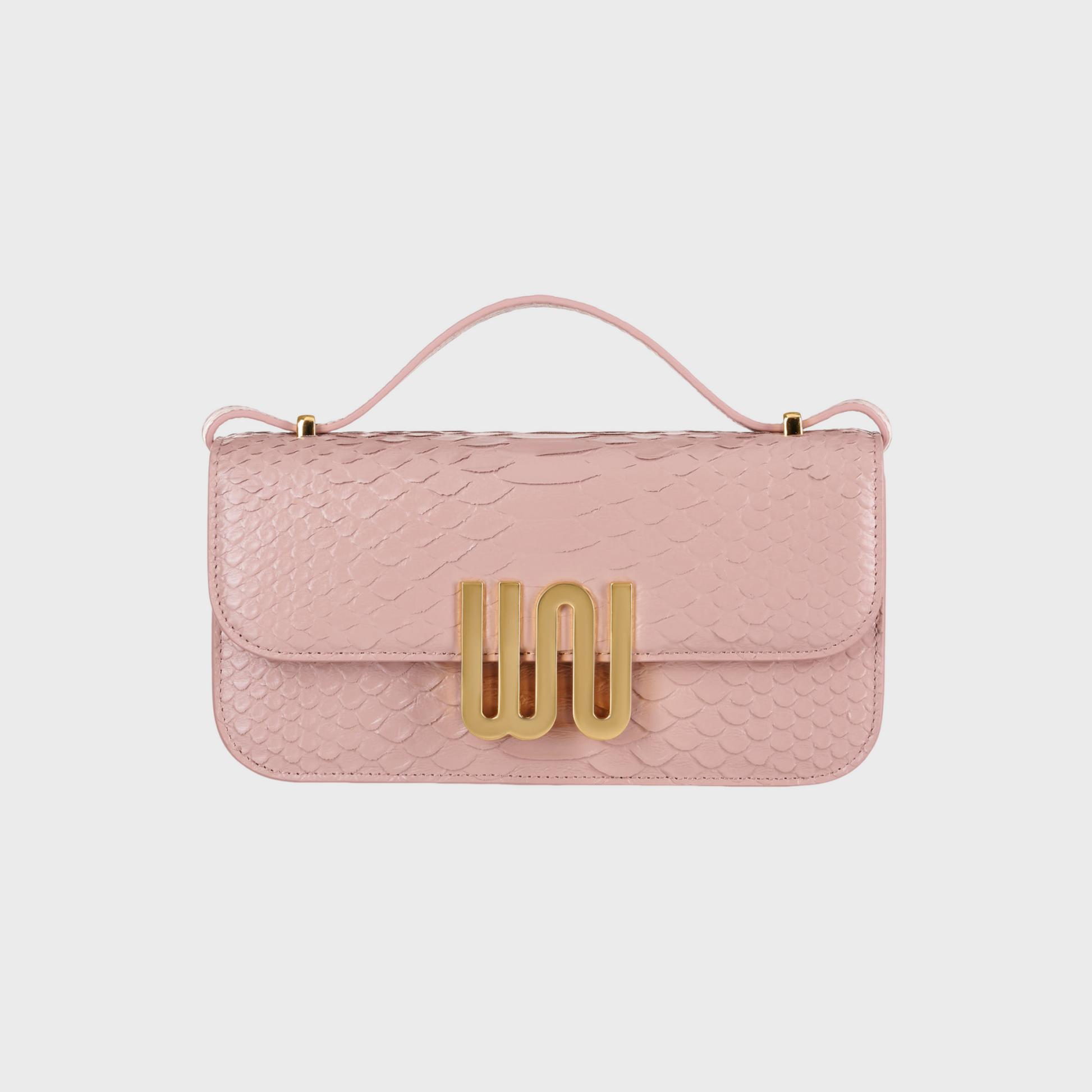 Selenite Velvet shoulder bag in blush velvet leather