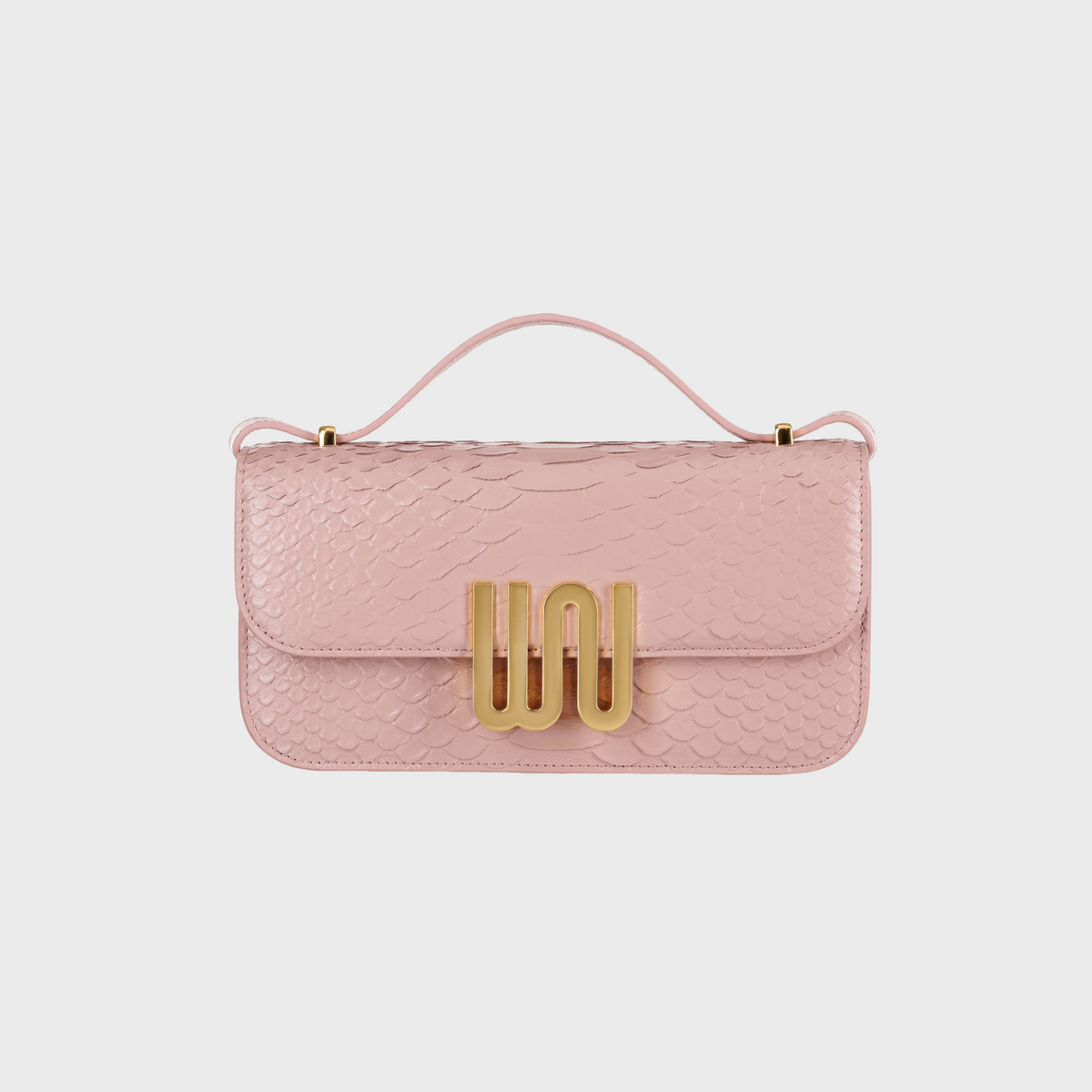 Selenite Velvet shoulder bag in blush velvet leather