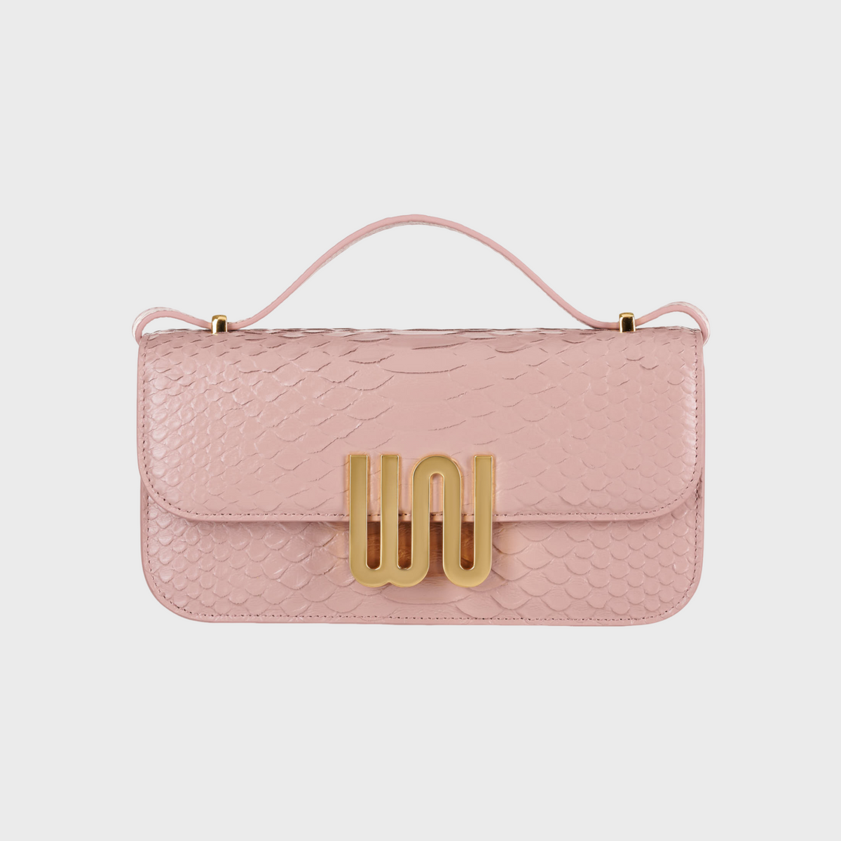 Selenite Velvet shoulder bag in blush velvet leather