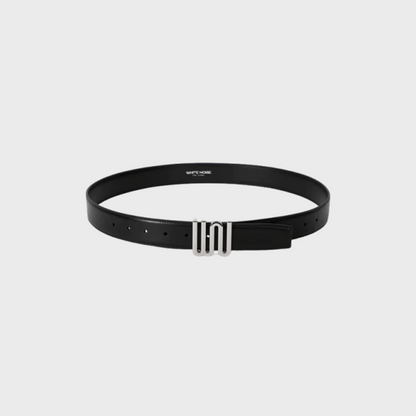 Shungite Noir belt in deep matte black leather