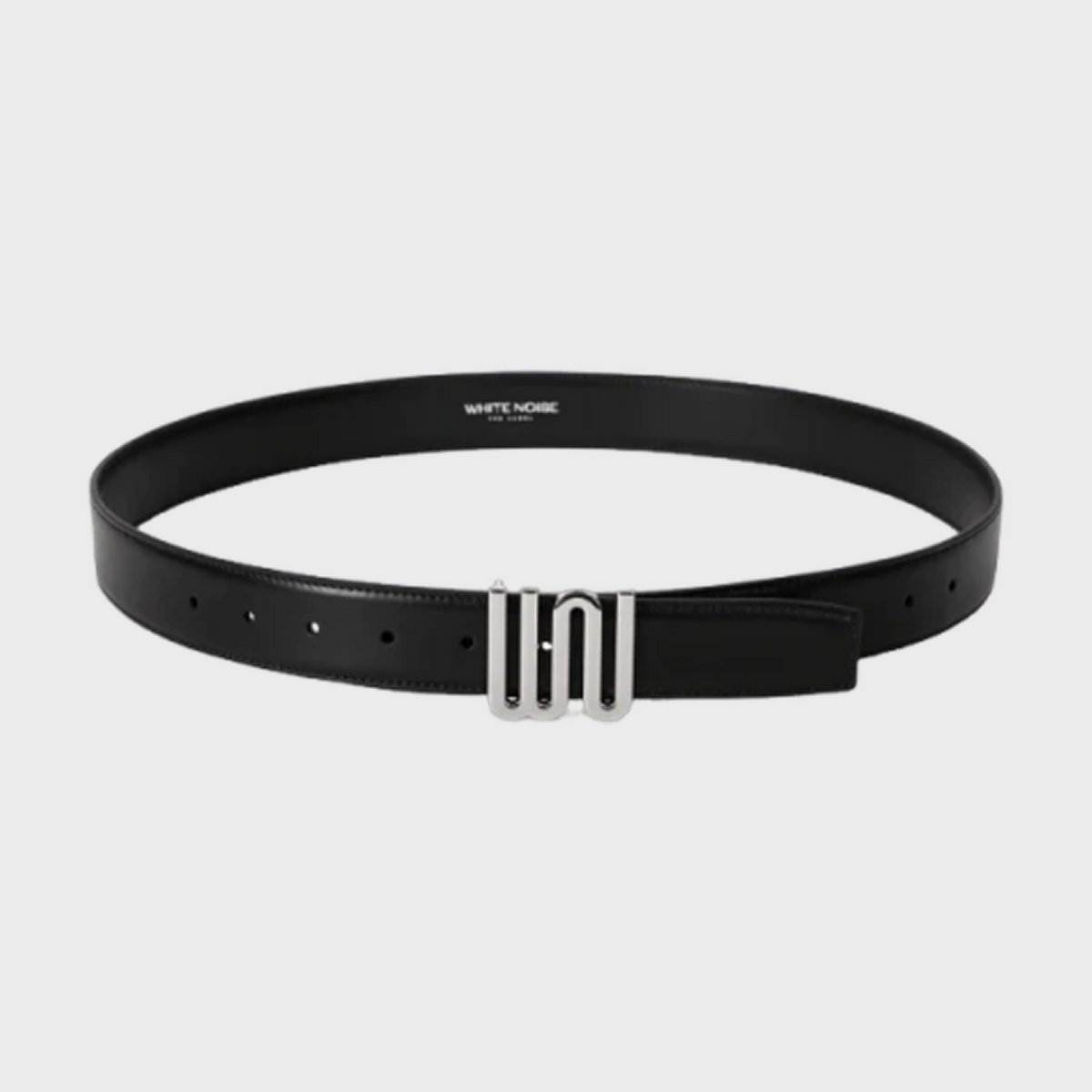 Shungite Noir belt in deep matte black leather