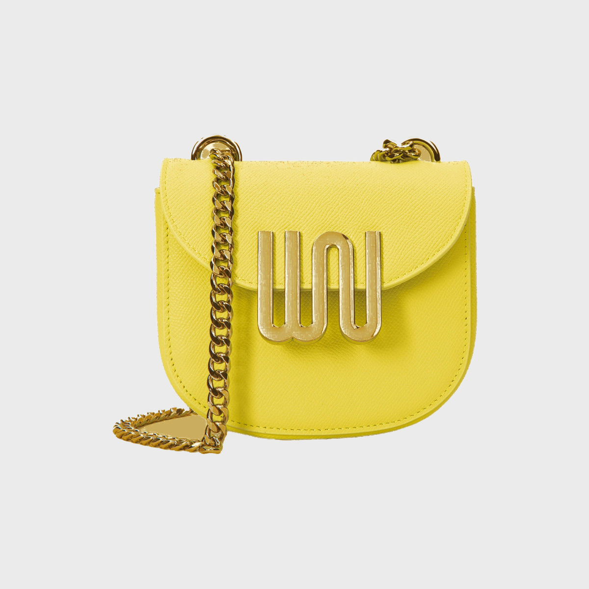Citrine Sunburst crossbody shoulder bag in vibrant yellow leather