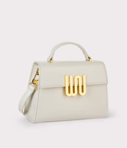 White Noise The Label Bronzite Nougat satchel, detail