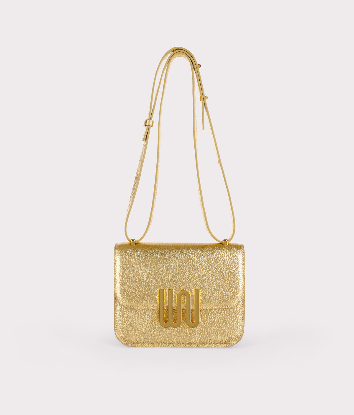 White Noise The Label Pyrite Golden crossbody bag, front view