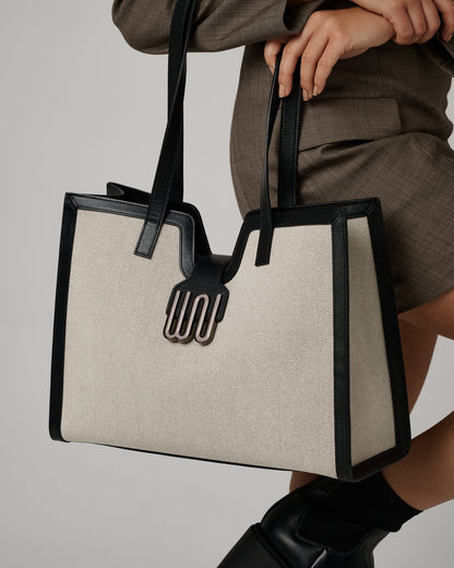 White Noise The Label Obsidian Noir large tote, editorial styling