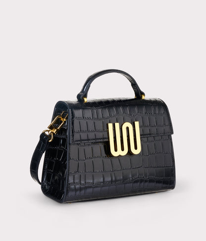 White Noise The Label Bronzite Noir satchel, side view