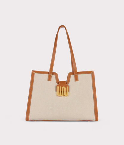White Noise The Label Obsidian Honey large tote, hardware and interior detail