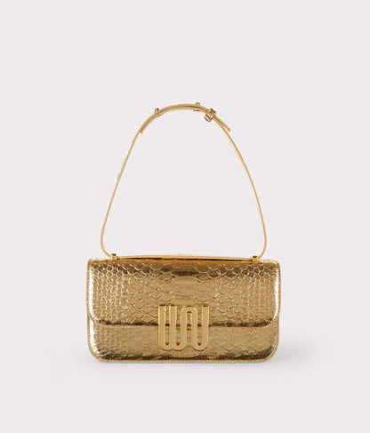 White Noise The Label Selenite Golden shoulder bag, front view