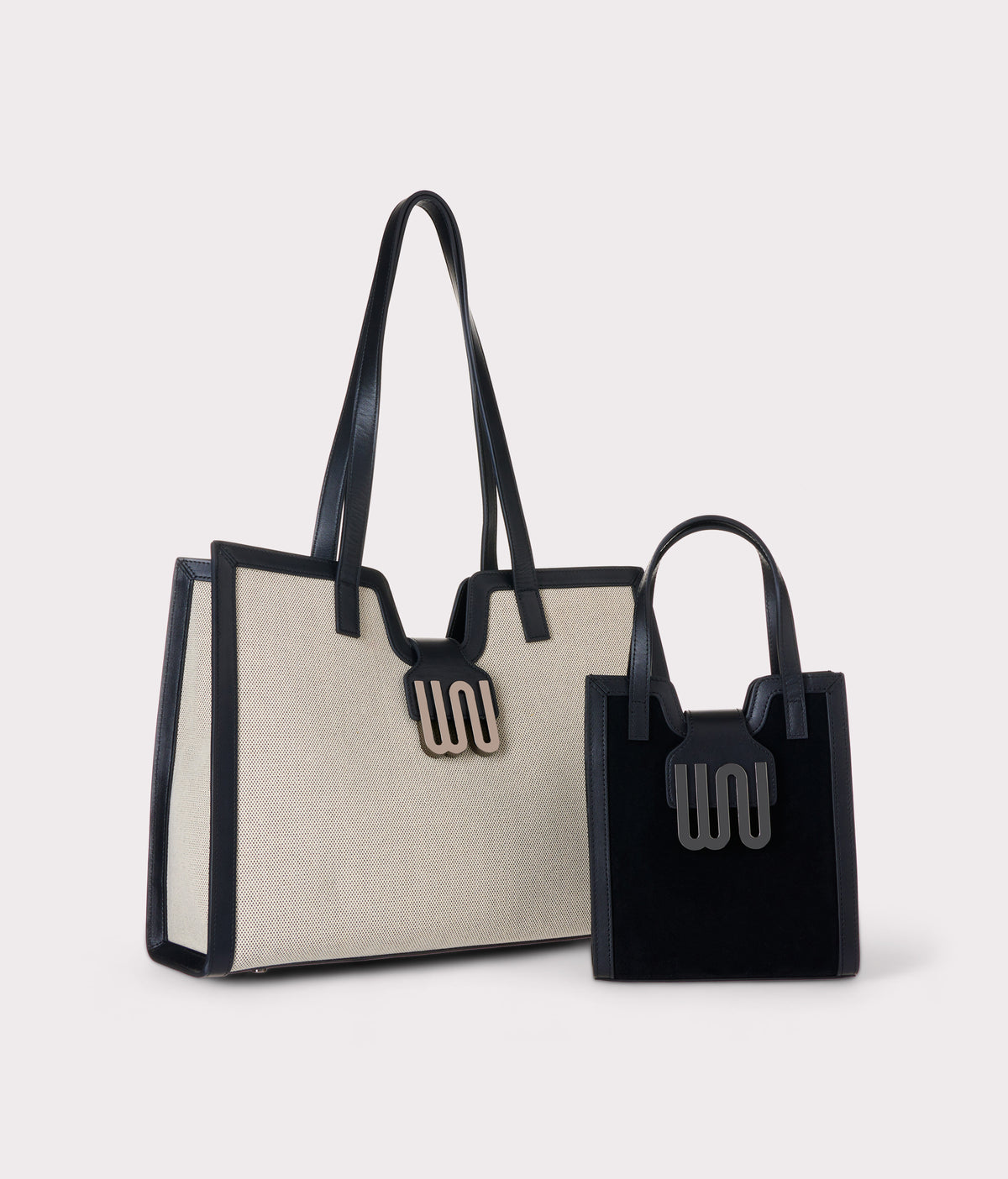White Noise The Label Obsidian Noir large tote, hardware and interior detail