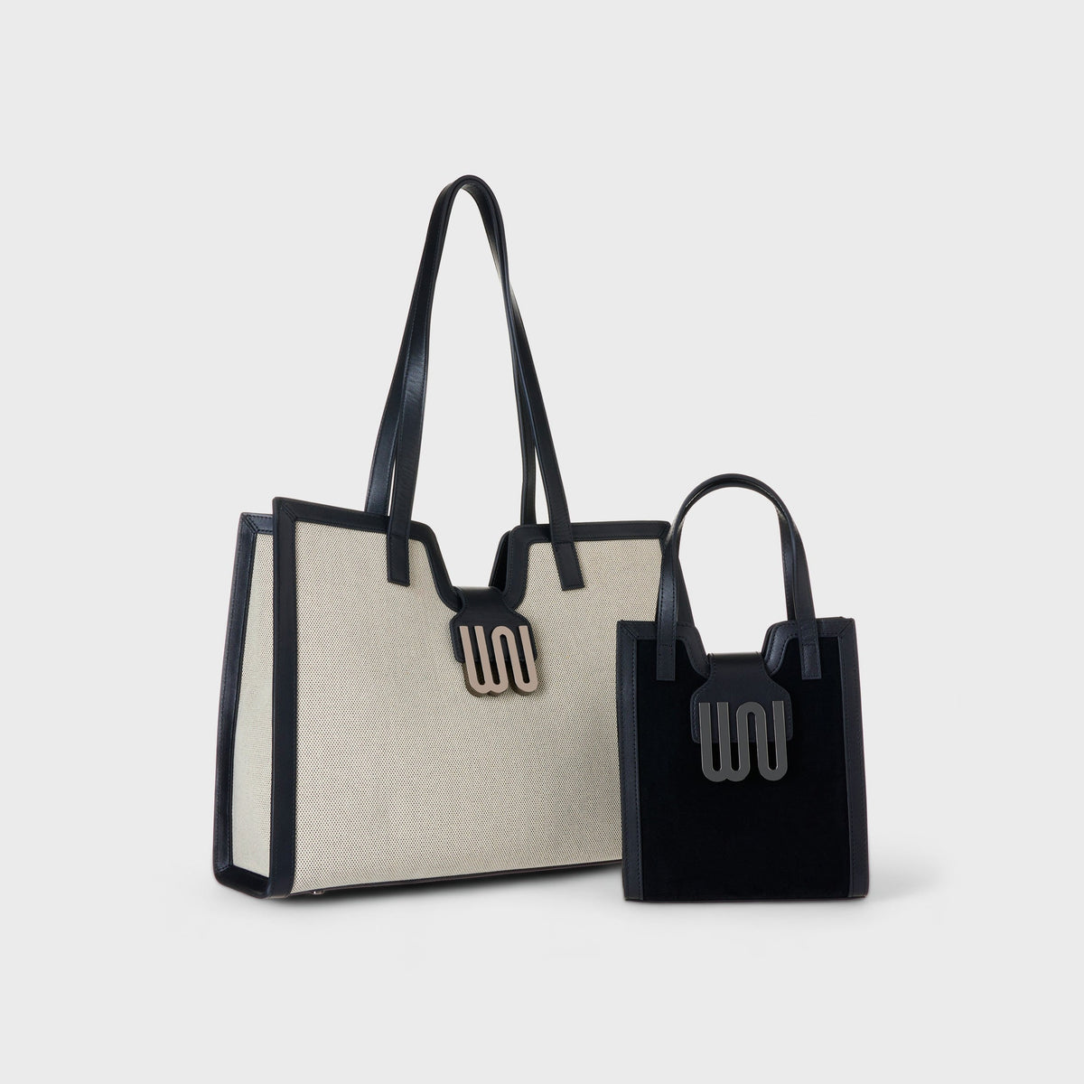 White Noise The Label Obsidian Noir large tote with the mini tote