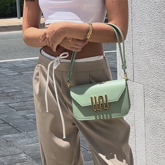 Garnet Spearmint Togo leather crossbody bag video